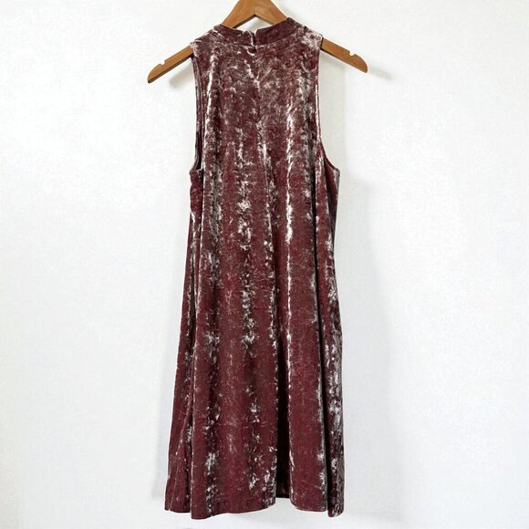 Cynthia Rowley Sleeveless Mini Dress Pink Crushed Velvet A-Line Party Dress 90s - Picture 8 of 11